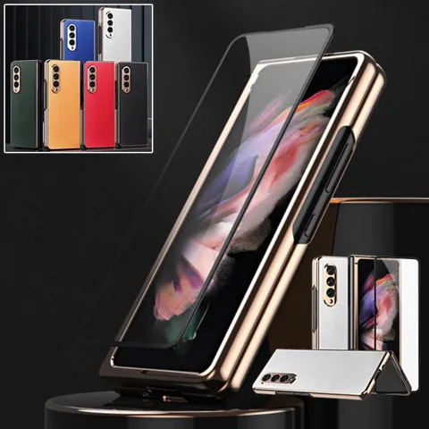 갤럭시Z폴드3 전면풀커버 전기도금 프레임 하드케이스