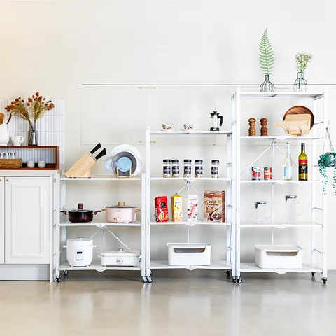 원터치 폴딩 앵글선반 수납선반 캠핑용품수납 메탈랙 4단