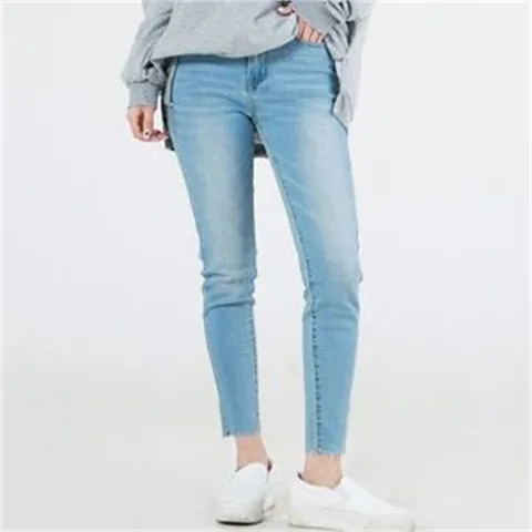 ONM JJM-SS359 여자하이웨스트워싱스판스키니청바지