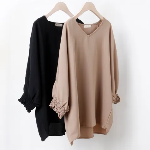 빅사이즈사랑해요 3053L202 벌룬 소매 블라우스 NB