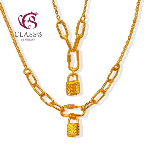 순금24K 클립 자물쇠 디자인 체인 목걸이 _7.5g