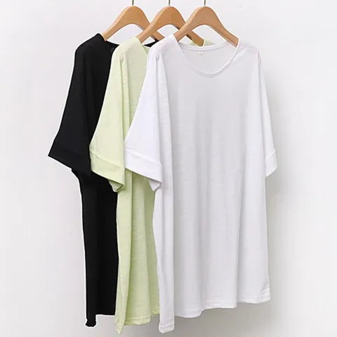 여름 쿨 기본 라운드 반팔티 1075551S 빅사이즈 여성