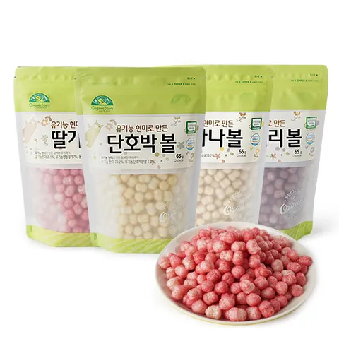 [오가닉스토리] 유기농 현미로 만든 한입 쏙 볼<4종택1>