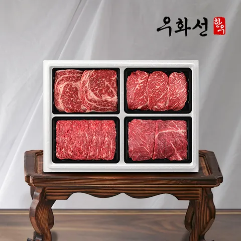 암소숙성한우 1등급 꽃등심정육1호(꽃등심+채끝+불고기+국거리)