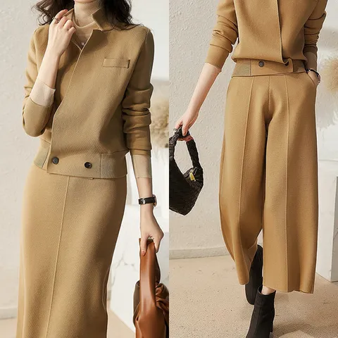 나르 모던 니트 자켓 투피스