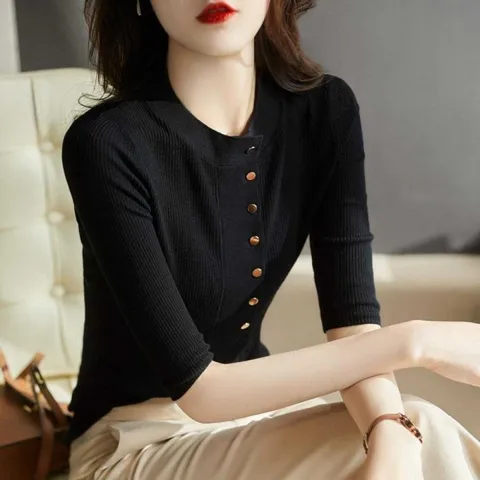 [브리치] 허그허그 / 하이앤 7부소매 니트 2color