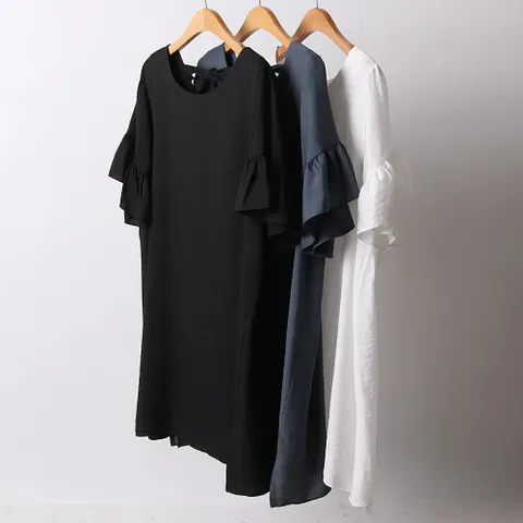 빅사이즈사랑해요 D921L107 밀크리본미니원피스 LT