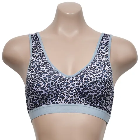 [미코디] 고급스러운 인견 원단 여성 레오파드 스포츠 브라