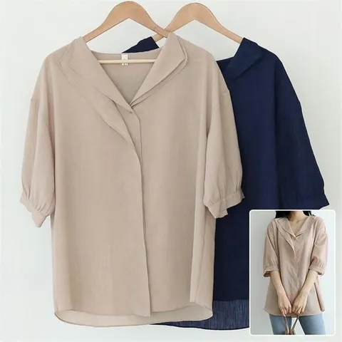 [하프클럽/시드마켓]레이어드카라블라우스 21D422U 빅사이즈 여성의류