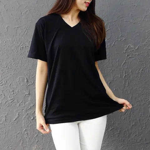 [하프클럽/아이우먼]아이우먼 베이직 브이 반팔티 PCw045M108 빅사이즈