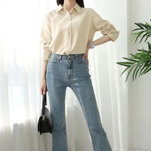 [하프클럽/옷자락]여자 링클프리 단정한 정장 긴팔 셔츠