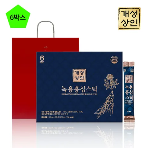 녹용홍삼스틱 10ml x 30포 6박스+쇼핑백