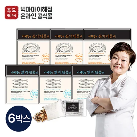 이혜정 명절상품 다시팩 멸치 150g 3박스 + 꽃게 150g 3박스