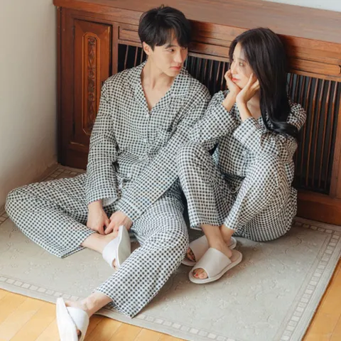 [브리치]  / (빅사이즈 가능)기획 순면 체크 잠옷 파자마