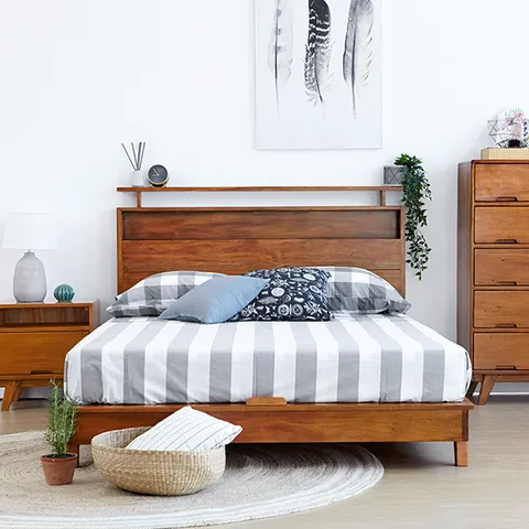 유캐슬 클레이 원목 퀸/킹 침대