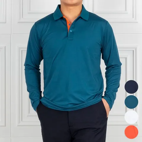 [하프클럽/중년의품격]남자 고급 기능성 쿨링 포인트 무지 스판 카라 티셔츠