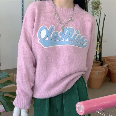 [브리치] 허그허그 / OLE 핑크 파스텔 니트탑