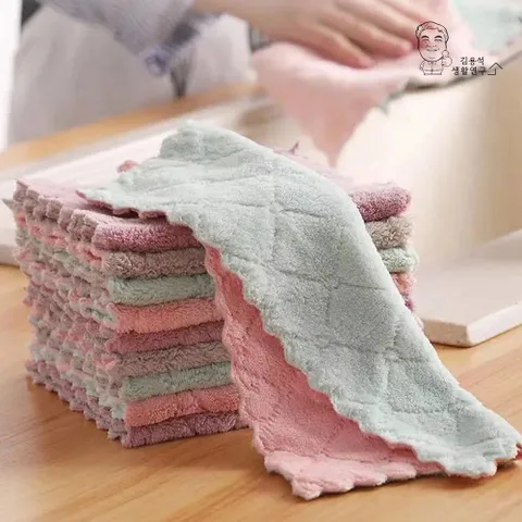 극세사 파스텔 매직행주 양면 벨벳 개별포장 대형 10P