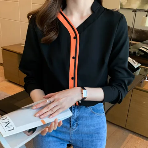 렌지아 라인 포인트 셔츠