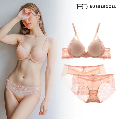 프레즈 피치 와이어 브라1+팬티2 속옷세트