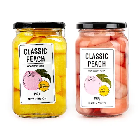클래식 복숭아병조림 황도490g+핑크490g