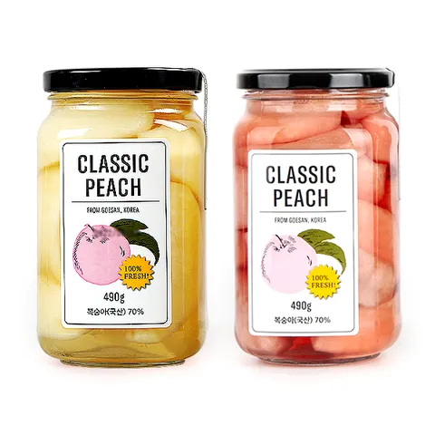 클래식 복숭아병조림 백도490g+핑크490g