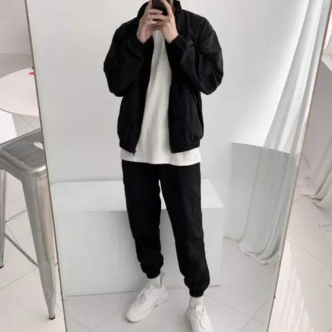 [하프클럽/코디제이]남자 트레이닝세트 루키집업조거세트 바람막이 운동복 남녀공용 오버핏 점퍼 나일론