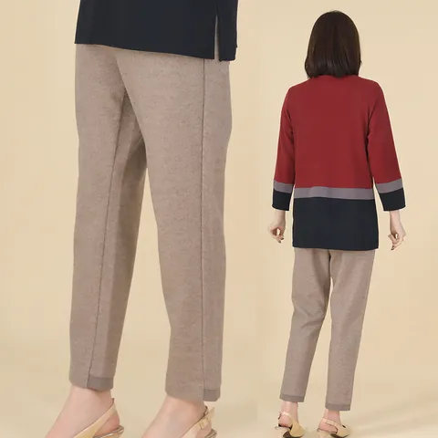 엄마옷 울터치 여성 가을 겨울 허리밴드 정장바지 조거팬츠 P01126 50대 60대 중년여성