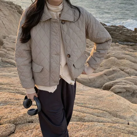 [브리치]  / 카라넥 캐주얼 퀼팅 간절기 초겨울 아우터 자켓