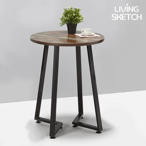 보그 데칼 600 원형 빈티지 2인 업소용 카페 테이블