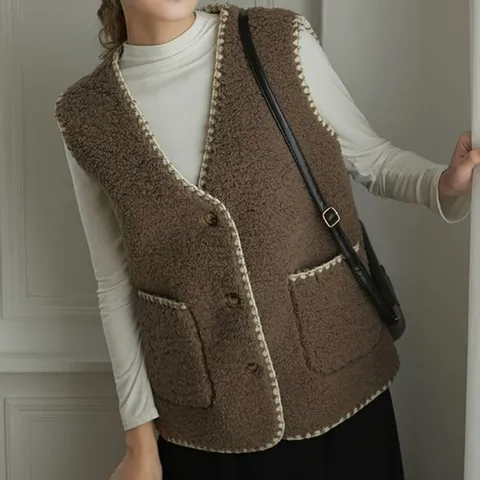 [브리치] 허그허그 / 레니 양털 뽀글이 후리스 숏 베스트