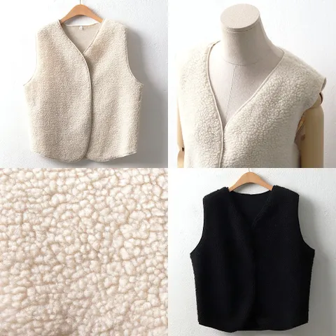 WW 베이직양털베스트7704H109 여성 빅사이즈