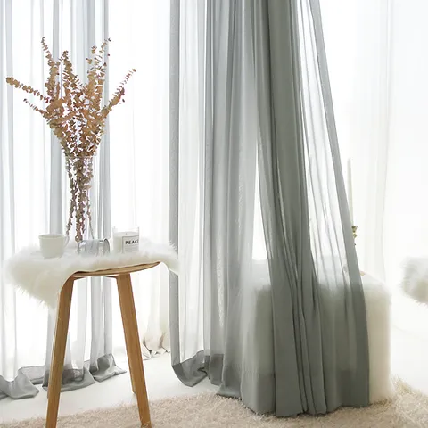 로맨틱 그레이 쉬폰 커튼-세로241~269cm/핀,봉집스타일
