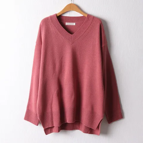 아이우먼 심플트임브이넥니트 PEF390M110 빅사이즈