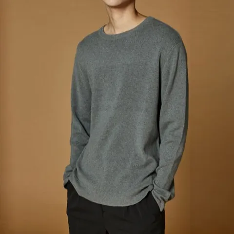 [하프클럽/BY파크랜드]그레이 A/C 밀라노 라운드 넥 스웨터.GWR20433