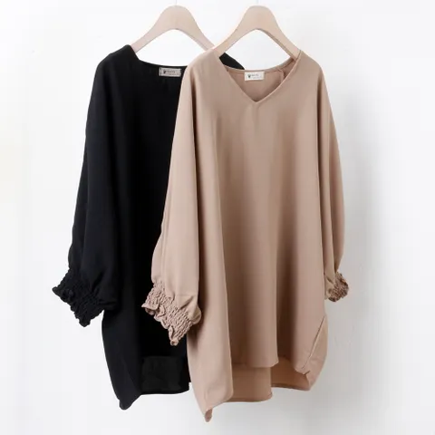 여성 빅사이즈 3053L109 벌룬 소매 블라우스 NB