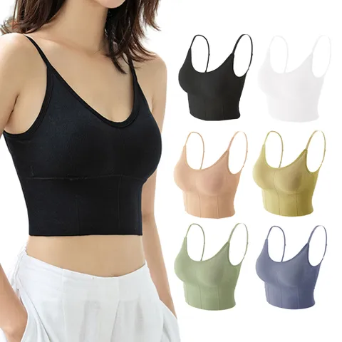 여성 노와이어 캡내장 끈브라 나시탑 브라탑 2장세트
