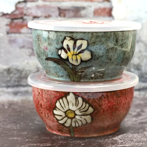 핸드플라워 밀폐찬통 2종세트 XL 냉장고용기 반찬통