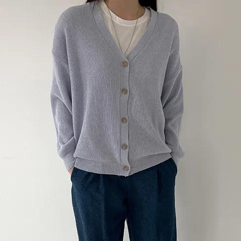 [하프클럽/어반프랑]모닉 골지 브이넥 루즈핏 니트 가디건