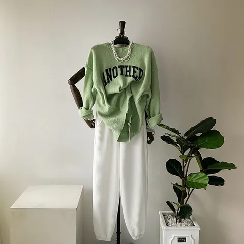 [브리치] 에르디테 / 남녀공용 커플 레터링 루즈 오버 핏 니트 스웨터 5컬