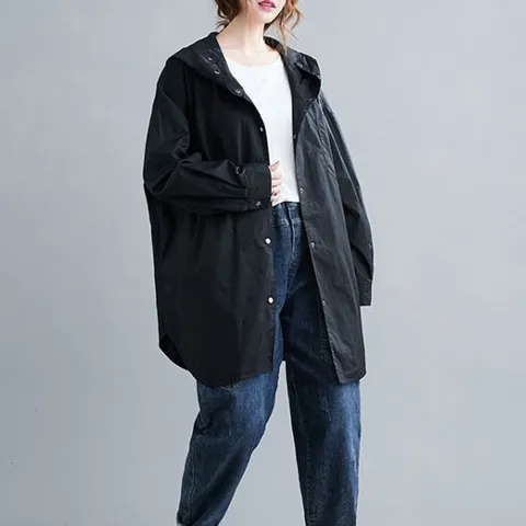 [브리치] 허그허그 / 펠린느 롱 바람막이 집업 자켓