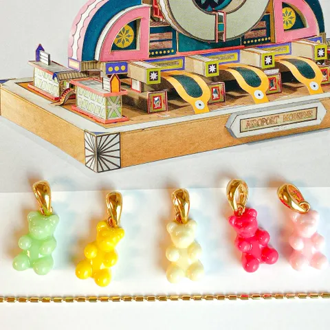 곰돌이 젤리베어 펜던트 목걸이2 실버체인 ON2168