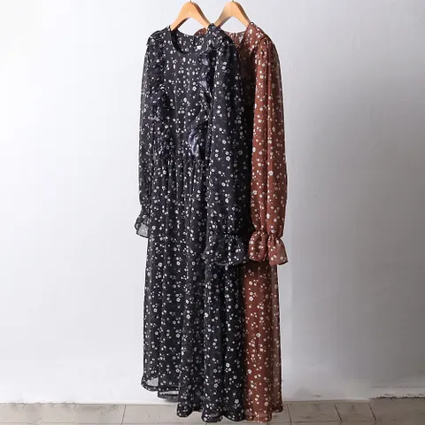 여성 빅사이즈 F360L109 잔꽃스위티쉬폰원피스 BE