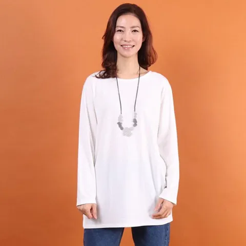 소프트 베이직 기모 긴팔티 1107947S 빅사이즈 여성