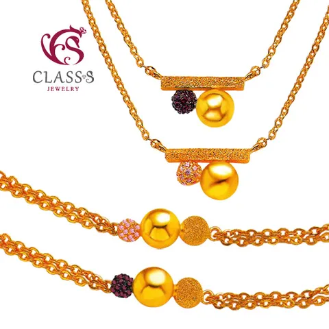 순금24K 투볼 목걸이, 팔찌 11.25g