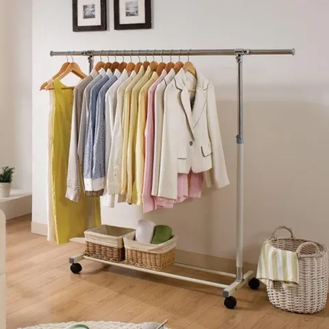 고급 이동식행거 업그레이드 B1단 철 W 고정식행거 튼튼한행거 2단행거 고정행거 커버행거