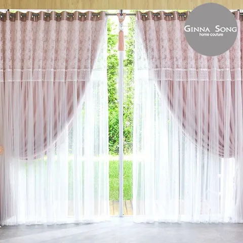[지나송] 린디 웨딩레이스 이중암막커튼 풀세트