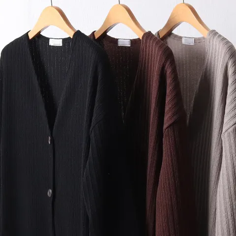 브이 골지 롱 가디건 110F435S 빅사이즈 여성