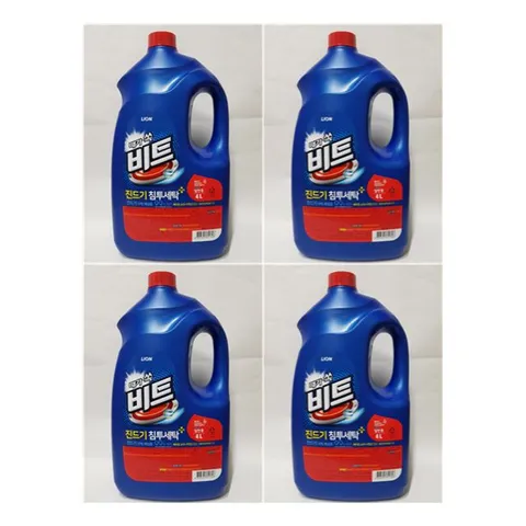 비트 액체세제 일반용 4L 용기 4개입 CJ라이온 세제 액체 액체세제 일반용 4L 용기 때가쏙비트
