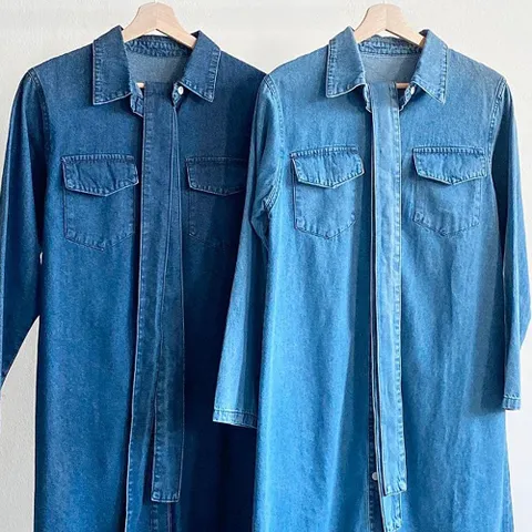 데님 포켓 셔츠원피스 110E811S 빅사이즈 여성의류